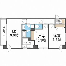 JPnoie円山表参道 2LDKの間取図画像