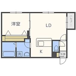 ange-sentier 1LDKの間取図画像