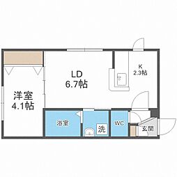 サンステージS5W12B棟 1LDKの間取図画像
