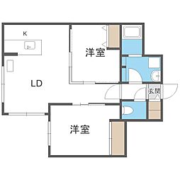 E-horizonN17 2LDKの間取図画像