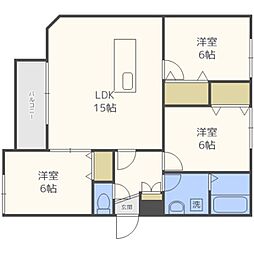 ヴァンベール山の手 3LDKの間取図画像