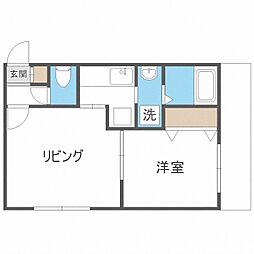 プロムナードコート麻生 1LDKの間取図画像