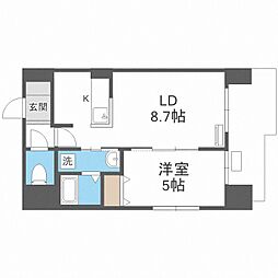 サンコート南郷通 1LDKの間取図画像