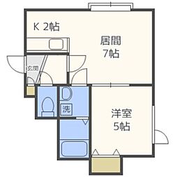 クレスト 1LDKの間取図画像