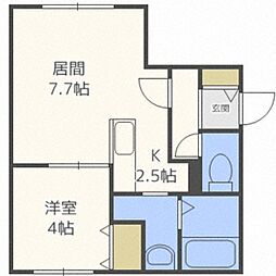クラウド 1LDKの間取図画像