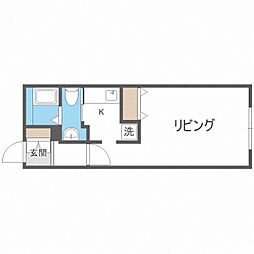 ル・ノール平岸通 1Kの間取図画像