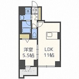 マストライフ南4条 1LDKの間取図画像