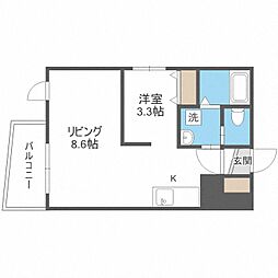 札幌レジデンス知事公館 1LDKの間取図画像