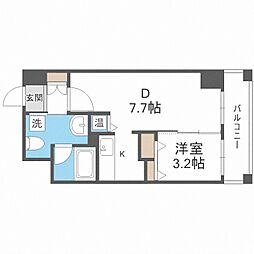 レシディア大通り西 1LDKの間取図画像