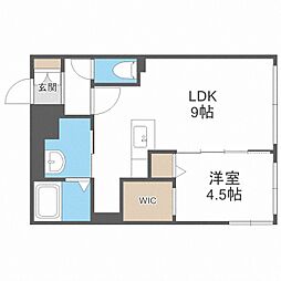 casaAT美園38 1LDKの間取図画像