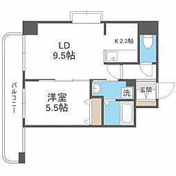 円山ガーデンヒルズ 1LDKの間取図画像
