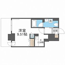 パシフィックタワー札幌 1Kの間取図画像