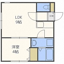 ロワシャルマン 1LDKの間取図画像