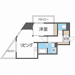 KDXレジデンス豊平公園 1LDKの間取図画像