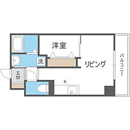 HF東札幌レジデンス 1LDKの間取図画像