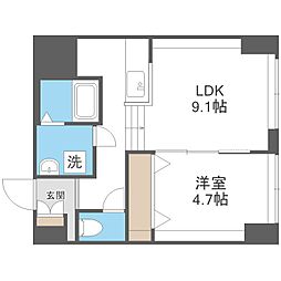 フロントコート南平岸 1LDKの間取図画像