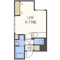 パレス椿 3階ワンルームの間取り