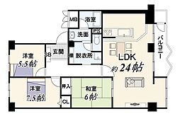 嵐山ロイアルハイツ3号棟 3LDKの間取図画像