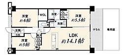 メイツ京都梅津 3LDKの間取図画像