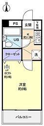 ドエル高津 1Kの間取図画像