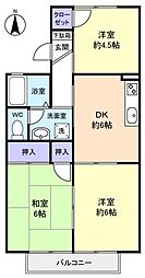メゾンベール・A 3DKの間取図画像