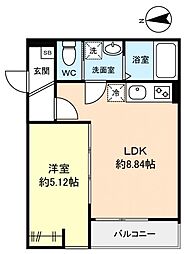 GRADUS八千代中央III 1LDKの間取図画像