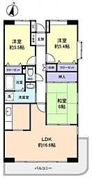 カーサグランデ緑が丘 3LDKの間取図画像