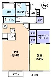 アンジュール芝山 1LDKの間取図画像