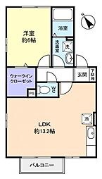ティアレスクエアE 1LDKの間取図画像