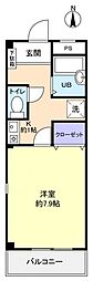 ロフティーグリーン2 1Kの間取図画像