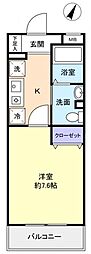 サンハイム久保田 1Kの間取図画像