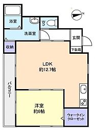 メゾンゆりのき1 1LDKの間取図画像
