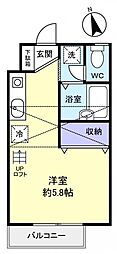 フロンティア1C ワンルームの間取図画像