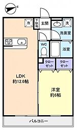リブリ・緑ヶ丘2 1LDKの間取図画像