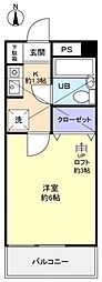 ドエル高津 1Kの間取図画像
