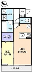 jyuto習志野台2 1LDKの間取図画像