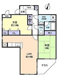 ファインヴィラ 2LDKの間取図画像