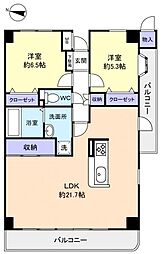 ラフィーネ八千代 2LDKの間取図画像