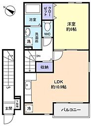 ソレアード 1LDKの間取図画像
