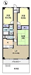 アルカンシェール 3LDKの間取図画像