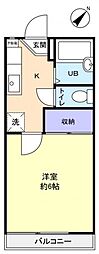 フロリアードA 1Kの間取図画像