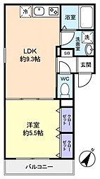 ジーメゾン八千代エクシア 3階1LDKの間取り