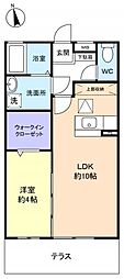 アヴェニール志津A 1LDKの間取図画像