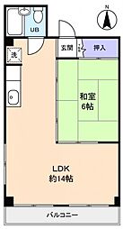 ハイツジューン・ブライド 1LDKの間取図画像