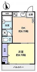 扶相ビル 1DKの間取図画像