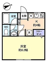 フォレストハイツ八千代 1Kの間取図画像