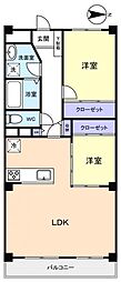 京成サンコーポ勝田台F棟 2LDKの間取図画像