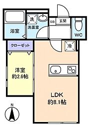 KEIAI RESIDENCE勝田台 1LDKの間取図画像