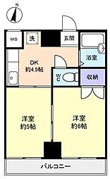 グランドメゾン 2DKの間取図画像