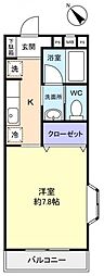 八千代第7弐番館 1Kの間取図画像
